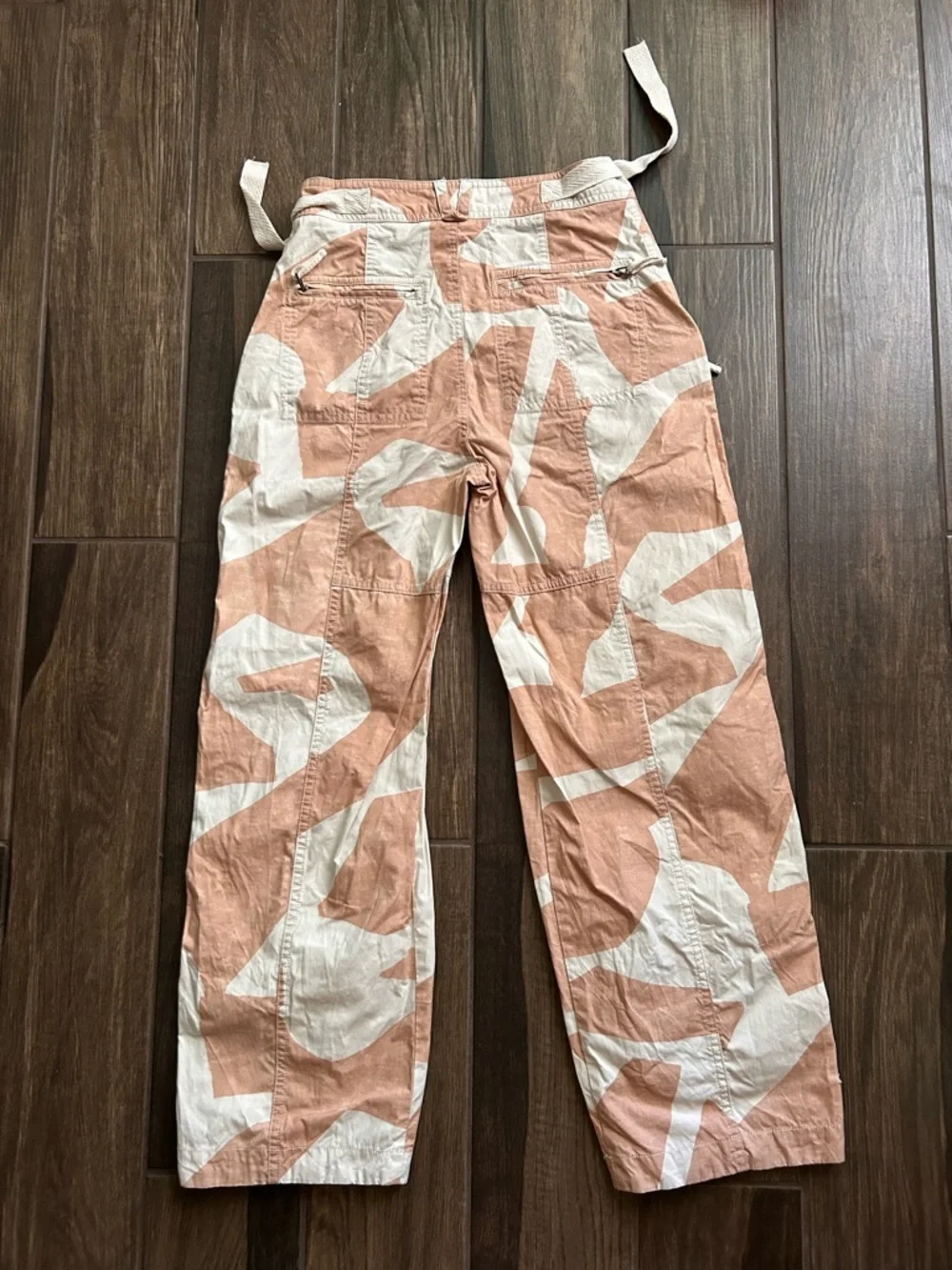 Anthropologie Utility Barrel Cotton Pants in Tan Sz 4